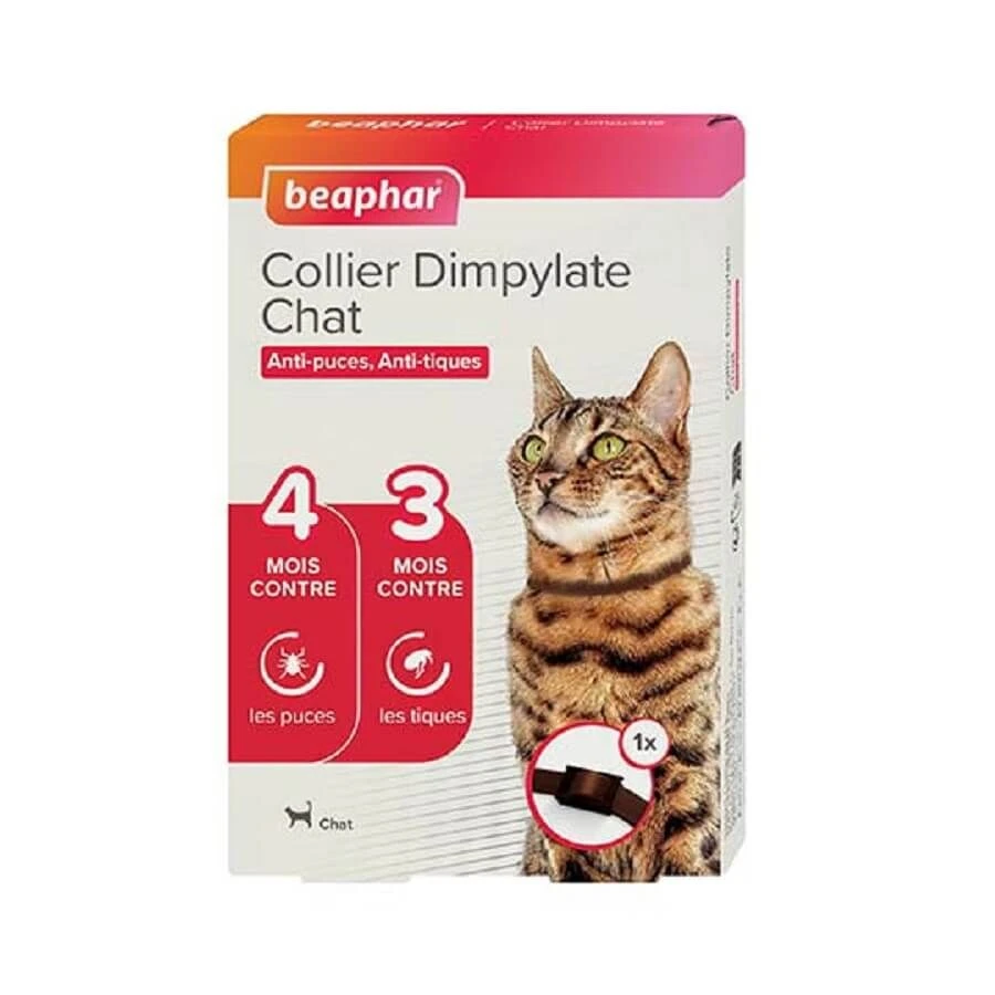 Beaphar Collier Dimpylate Puces Tiques Chat Marron