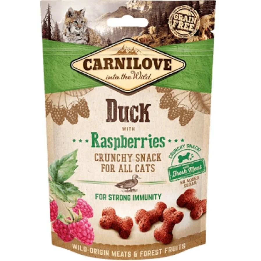 Carnilove Crunchy Snack Canard & Framboises Friandises Chat 50 G