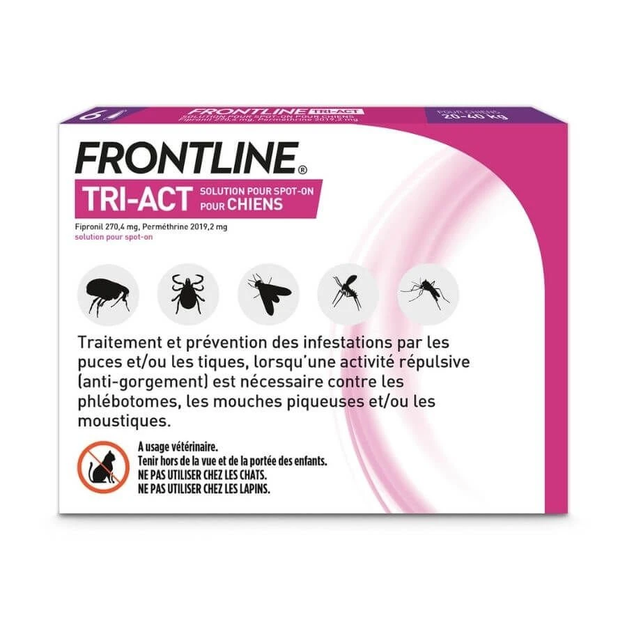 Frontline Tri Act Spot On Grand Chien 20 - 40 Kg 6 Pipettes â Image 2