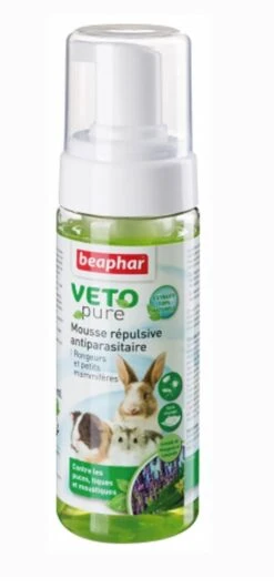 Beaphar VETOpure Mousse Répulsive Antiparasitaire, Rongeurs Et Petits Mammifères 150 Ml
