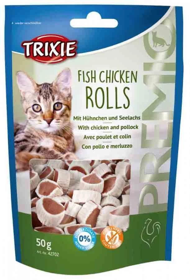 Trixie Premio Fish Chicken Rolls Pour Chat 50 G